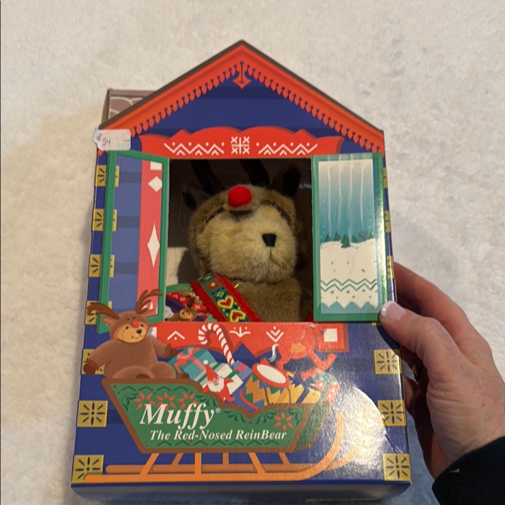 Muffy The Red-Nosed ReinBear Plush in Festive Box